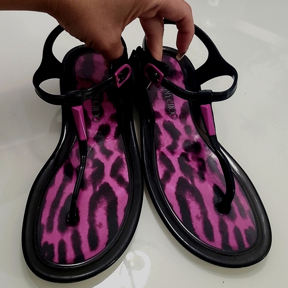 JIMMY CHOO Maui Leo pink tstrap jellies - Picture 10 of 12